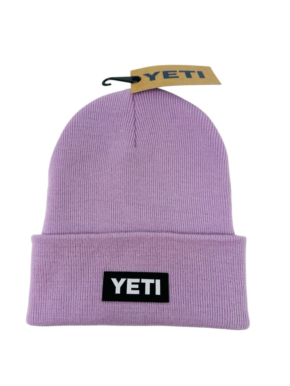 YETI Lavender Knit Cuffed Beanie with Logo Patch Women's Ribbed Gorpcore NWT